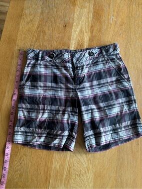 Jacob Plaid Bermuda Shorts in Black, Gray & Pink